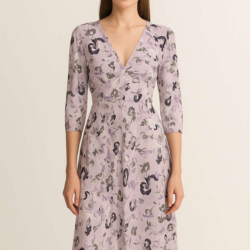 Club Monaco Pastel Floral Long Sleeve Dress